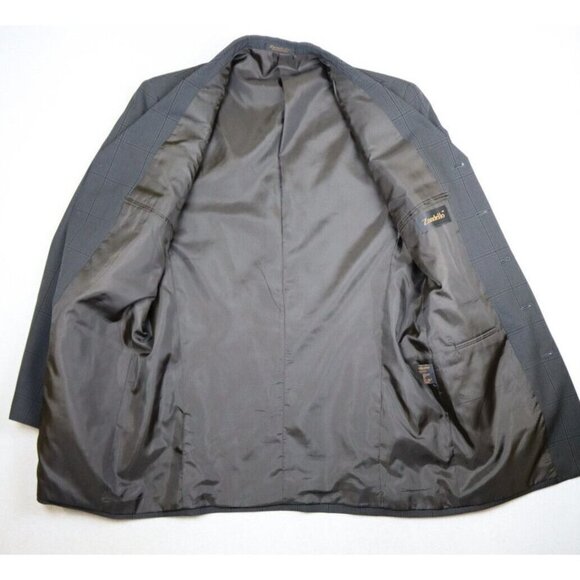 ZANDELLO - MEN'S BROWN PLAID BLAZER JACKET SPORT COAT - SIZE 42L - Picture 4 of 8